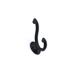 3-11/16 in. (94 mm) Black Classic Wall Mount Hook by Richelieu Hardware