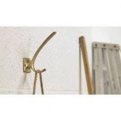 4-1/2 in. (115 mm) Brushed Brass Contemporary Wall Mount Hook by Richelieu Hardware -Storage Concepts Sales Store brushed brass richelieu hardware hooks t6216160 1f 1000