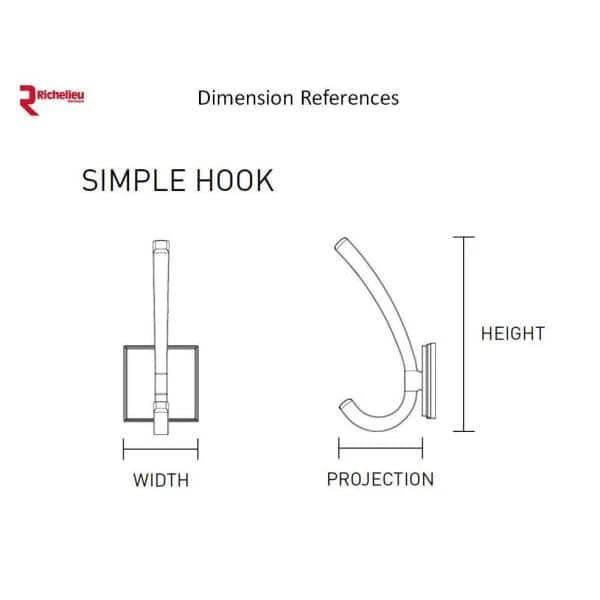 5-1/4 in. (134 mm) Brushed Nickel Contemporary Wall Mount Hook by Richelieu Hardware 6 5-1/4 in. (134 mm) Brushed Nickel Contemporary Wall Mount Hook by Richelieu Hardware - Image 4