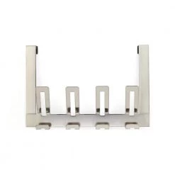 15-1/8 in. (383 mm) Brushed Nickel Contemporary 22-lb. Over the Door Hook Rack by Richelieu Hardware