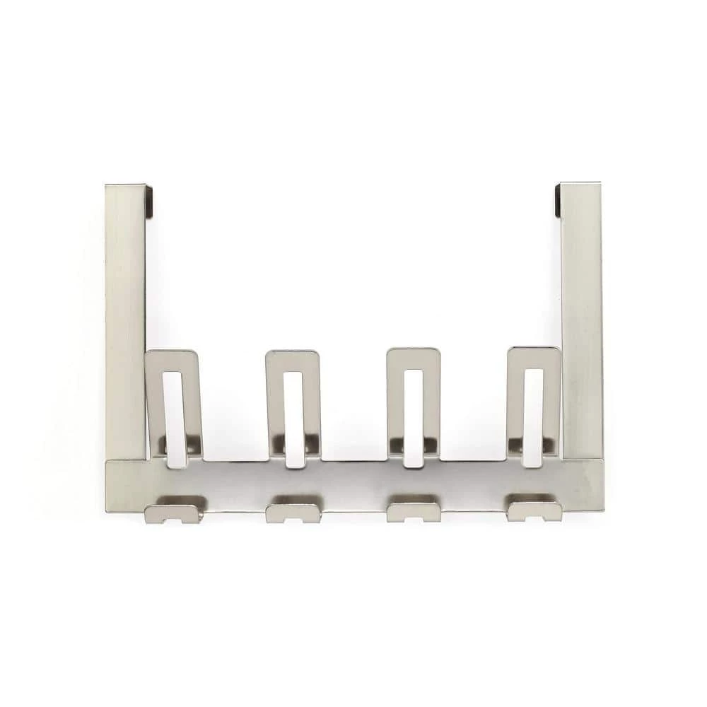 15-1/8 in. (383 mm) Brushed Nickel Contemporary 22-lb. Over the Door Hook Rack by Richelieu Hardware 2 15-1/8 in. (383 mm) Brushed Nickel Contemporary 22-lb. Over the Door Hook Rack by Richelieu Hardware