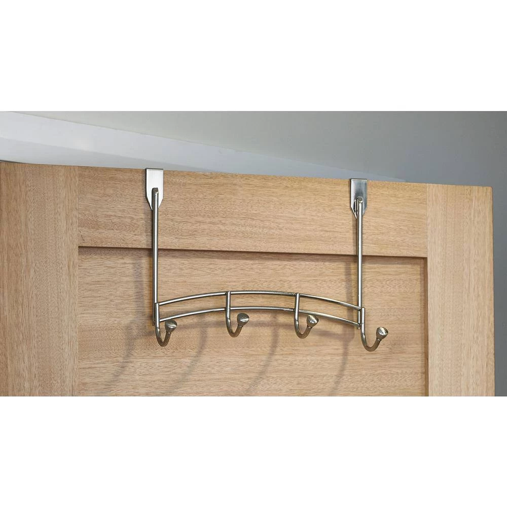 13-3/8 in. (338 mm) Brushed Nickel Contemporary 22-lb. Over the Door Hook Rack by Richelieu Hardware 6 13-3/8 in. (338 mm) Brushed Nickel Contemporary 22-lb. Over the Door Hook Rack by Richelieu Hardware - Image 4
