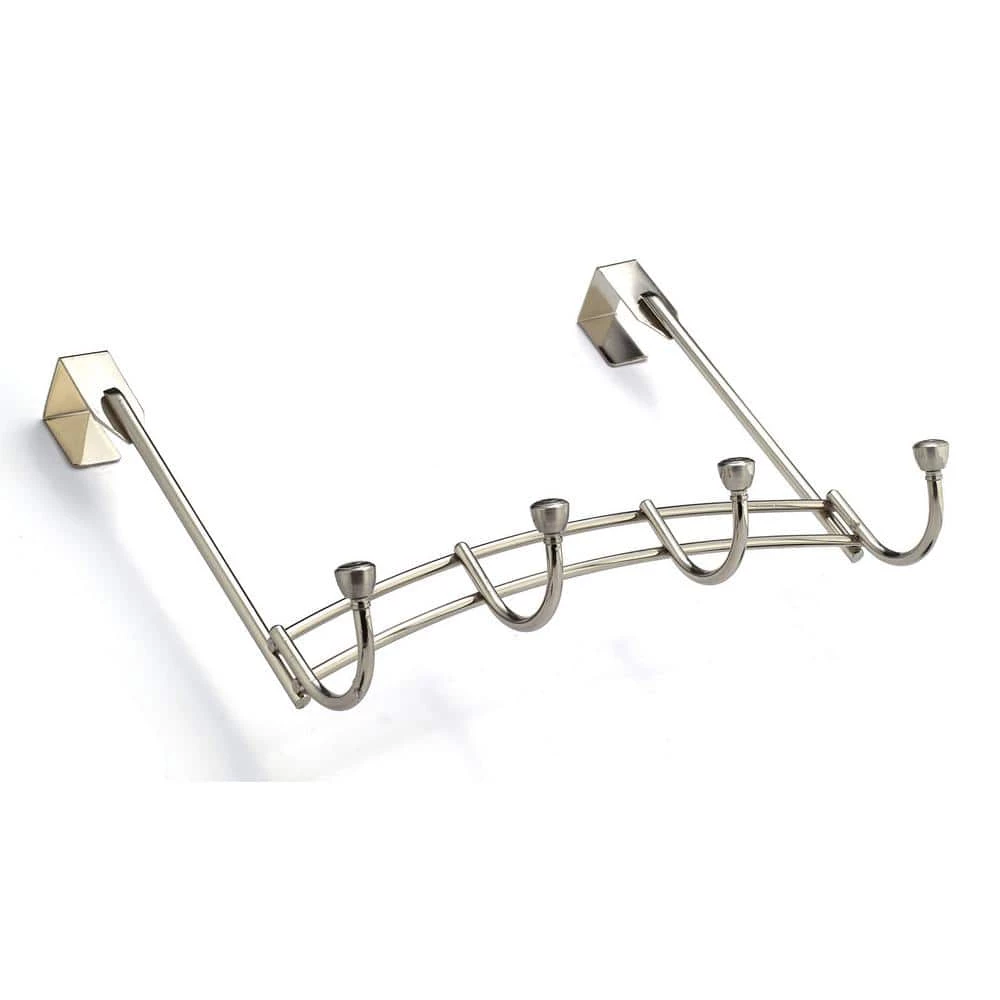 13-3/8 in. (338 mm) Brushed Nickel Contemporary 22-lb. Over the Door Hook Rack by Richelieu Hardware 3 13-3/8 in. (338 mm) Brushed Nickel Contemporary 22-lb. Over the Door Hook Rack by Richelieu Hardware