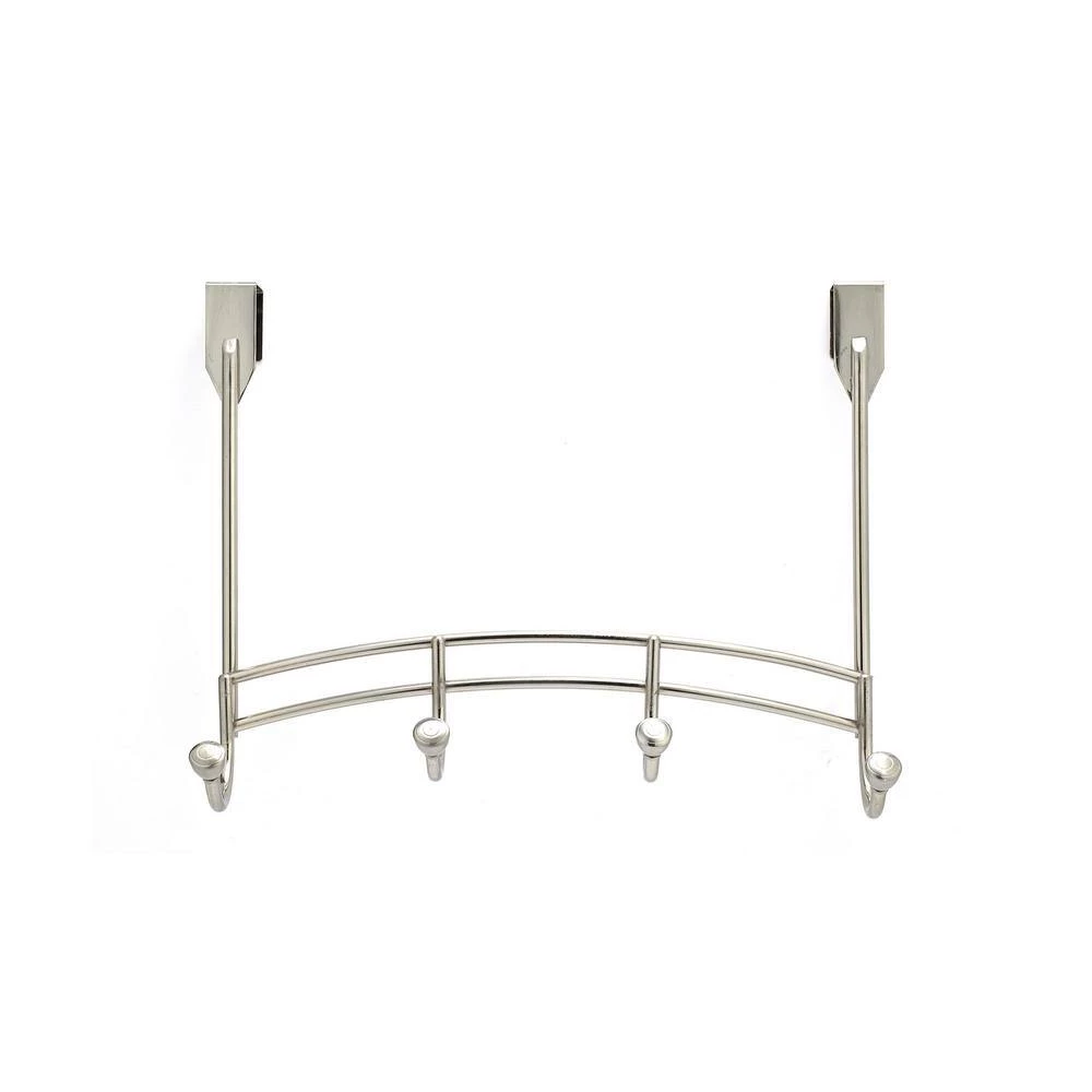 13-3/8 in. (338 mm) Brushed Nickel Contemporary 22-lb. Over the Door Hook Rack by Richelieu Hardware 4 13-3/8 in. (338 mm) Brushed Nickel Contemporary 22-lb. Over the Door Hook Rack by Richelieu Hardware - Image 2