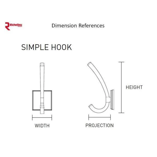 2-3/8 in. (60 mm) Brushed Nickel Contemporary Wall Mount Hook by Richelieu Hardware 7 2-3/8 in. (60 mm) Brushed Nickel Contemporary Wall Mount Hook by Richelieu Hardware - Image 5