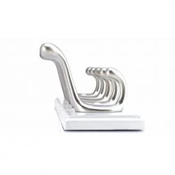 23-7/8 in. (605 mm) White and Brushed Nickel Utility Hook Rack by Richelieu Hardware -Storage Concepts Sales Store brushed nickel white richelieu hardware hooks t020210195 4f 1000