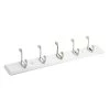 23-7/8 in. (605 mm) White and Brushed Nickel Utility Hook Rack by Richelieu Hardware -Storage Concepts Sales Store brushed nickel white richelieu hardware hooks t020210195 64 1000