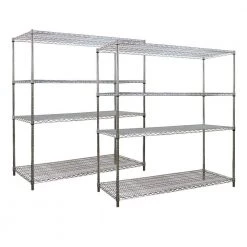 2-Pack Chrome 4-Tier Wire Shelving Unit (72 in. W x 63 in. H x 18 in. D) by Storage Concepts