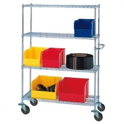 Chrome 4-Tier Steel Wire Shelving Unit (36 in. W x 80 in. H x 18 in. D) by Storage Concepts -Storage Concepts Sales Store chrome storage concepts freestanding shelving units wcc4 1836 74 1f 1000