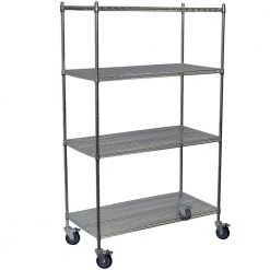 Chrome 4-Tier Steel Wire Shelving Unit (60 in. W x 80 in. H x 18 in. D) by Storage Concepts