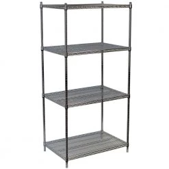 Chrome 4-Tier Steel Wire Shelving Unit (36 in. W x 72 in. H x 18 in. D) by Storage Concepts