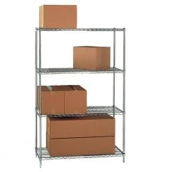 Chrome 4-Tier Steel Wire Garage Storage Shelving Unit (60 in. W x 72 in. H x 18 in. D) by Storage Concepts -Storage Concepts Sales Store chrome storage concepts freestanding shelving units wcs4 1860 74 4f 1000