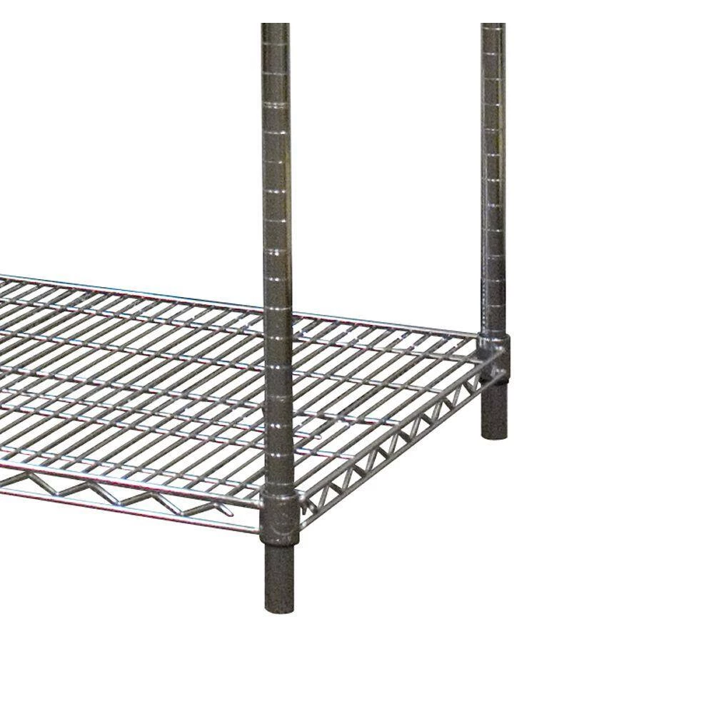Chrome 4-Tier Steel Wire Shelving Unit (48 in. W x 63 in. H x 24 in. D) by Storage Concepts 6 Chrome 4-Tier Steel Wire Shelving Unit (48 in. W x 63 in. H x 24 in. D) by Storage Concepts - Image 4