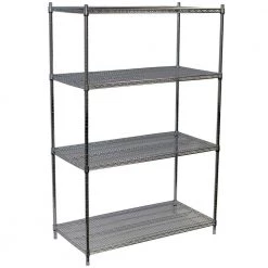 Chrome 4-Tier Steel Wire Shelving Unit (48 in. W x 63 in. H x 24 in. D) by Storage Concepts