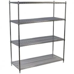 Chrome 4-Tier Steel Wire Shelving Unit (60 in. W x 63 in. H x 24 in. D) by Storage Concepts