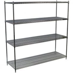 Chrome 4-Tier Steel Wire Shelving Unit (72 in. W x 86 in. H x 24 in. D) by Storage Concepts