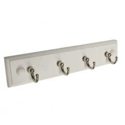 8-5/8 in. (219 mm) White and Chrome Utility Key Hook Rack by Richelieu Hardware