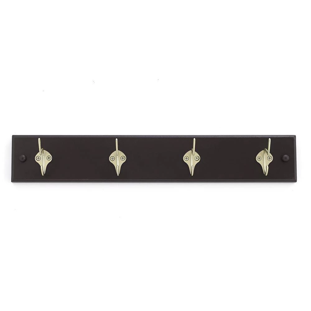 17-7/8 in. (455 mm) Espresso and Matte Nickel Utility Hook Rack by Richelieu Hardware 5 17-7/8 in. (455 mm) Espresso and Matte Nickel Utility Hook Rack by Richelieu Hardware - Image 3