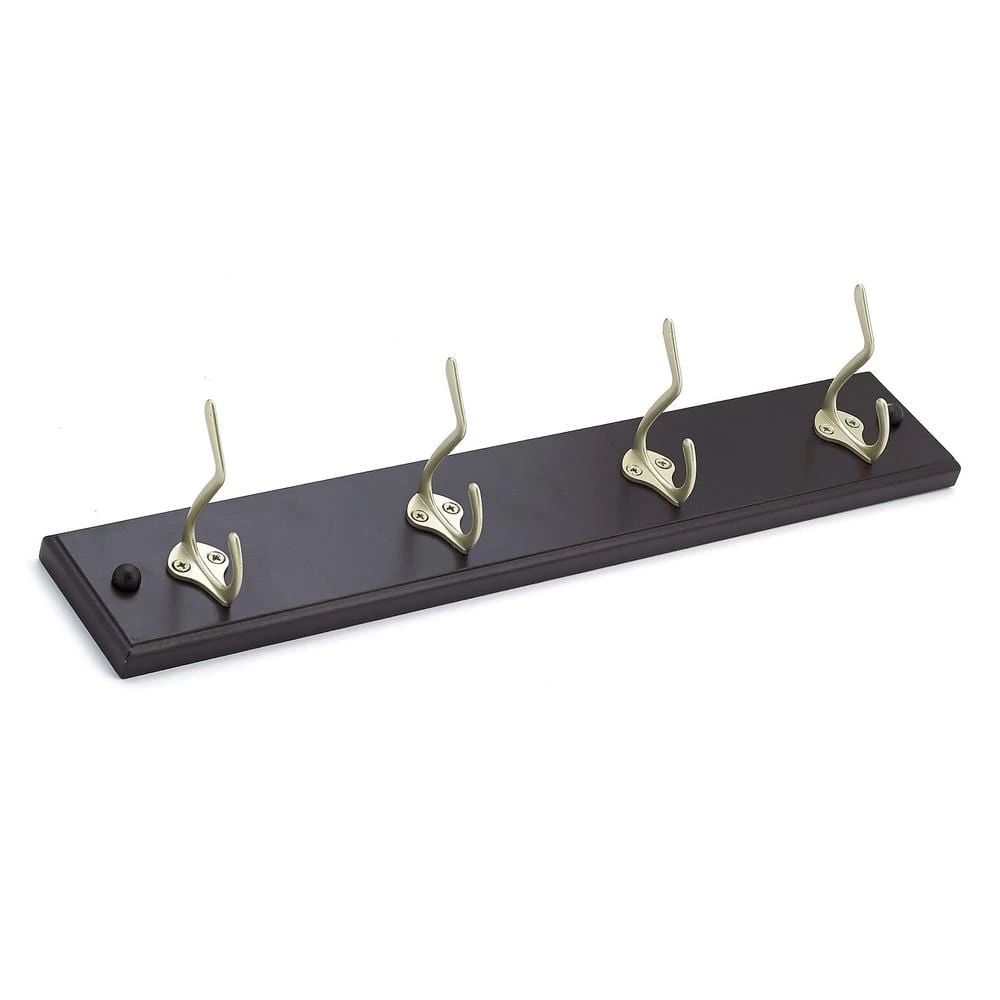 17-7/8 in. (455 mm) Espresso and Matte Nickel Utility Hook Rack by Richelieu Hardware 3 17-7/8 in. (455 mm) Espresso and Matte Nickel Utility Hook Rack by Richelieu Hardware