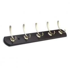 21-1/2 in. (545 mm) Espresso and Matte Nickel Transitional Hook Rack by Richelieu Hardware