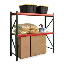 Green and Orange 2-Tier Steel Bulk Storage Rack (96 in. W x 120 in. H x 48 in. D by Storage Concepts -Storage Concepts Sales Store green and orange storage concepts freestanding shelving units ks3 9648 120w 31 1000