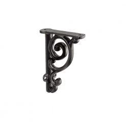 3-9/16 in. (90 mm) x 3-15/16 in. (100 mm) Matte Black Forged Iron Rustic Decorative Shelf Bracket by Richelieu Hardware
