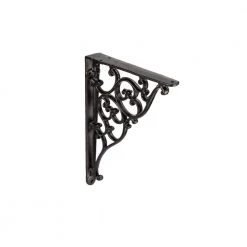 8-1/16 in. (205 mm) x 11 in. (280 mm) Matte Black Forged Iron Rustic Decorative Shelf Bracket by Richelieu Hardware