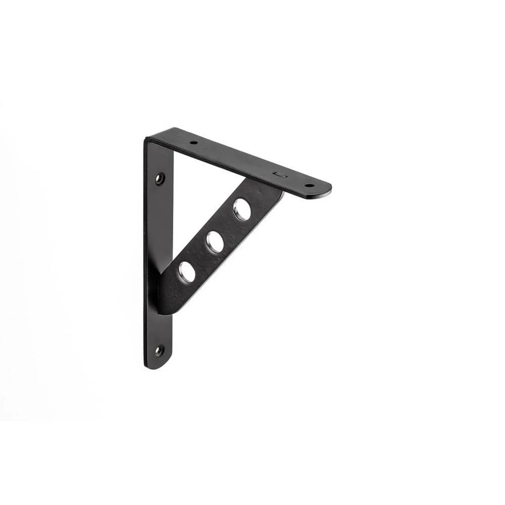 6-1/4 in. (158 mm) x 7-3/4 in. (196 mm) Matte Black Forged Iron Rustic Decorative Shelf Bracket by Richelieu Hardware 3 6-1/4 in. (158 mm) x 7-3/4 in. (196 mm) Matte Black Forged Iron Rustic Decorative Shelf Bracket by Richelieu Hardware
