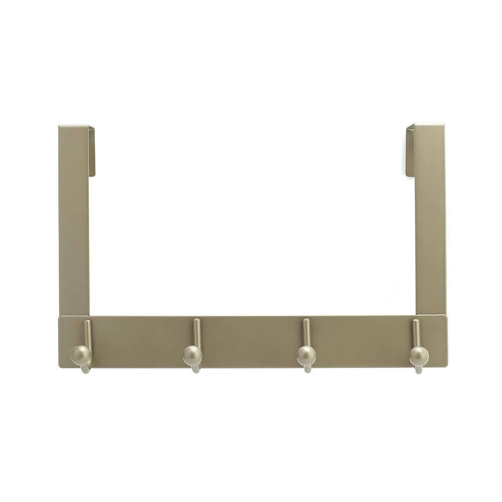 12-1/2 in. (318 mm) Matte Nickel Utility 22-lb. Over the Door Hook Rack by Richelieu Hardware 4 12-1/2 in. (318 mm) Matte Nickel Utility 22-lb. Over the Door Hook Rack by Richelieu Hardware - Image 2