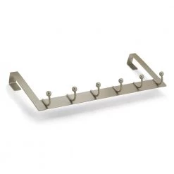 20 in. (508 mm) Matte Nickel Utility 22-lb. Over the Door Hook Rack by Richelieu Hardware