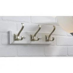 11-3/4 in. (300 mm) White and Matte Nickel Transitional Hook Rack by Richelieu Hardware -Storage Concepts Sales Store matte nickel white richelieu hardware hooks t39201184 1f 1000