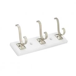 11-3/4 in. (300 mm) White and Matte Nickel Transitional Hook Rack by Richelieu Hardware