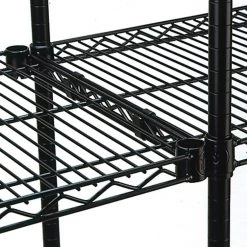 2-Pack Black 4-Tier Wire Shelving Unit (60 in. W x 63 in. H x 18 in. D) by Storage Concepts -Storage Concepts Sales Store powder coated black storage concepts freestanding shelving units w2 wbs4 1860 63 4f 1000