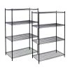 2-Pack Black 4-Tier Wire Shelving Unit (60 in. W x 63 in. H x 18 in. D) by Storage Concepts -Storage Concepts Sales Store powder coated black storage concepts freestanding shelving units w2 wbs4 1860 63 64 1000
