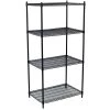 Black 4-Tier Steel Wire Shelving Unit (36 in. W x 86 in. H x 18 in. D) by Storage Concepts 1 Black 4-Tier Steel Wire Shelving Unit (36 in. W x 86 in. H x 18 in. D) by Storage Concepts -Storage Concepts Sales Store powder coated black storage concepts freestanding shelving units wbs4 1836 86 64 1000