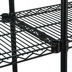 Black 4-Tier Steel Wire Shelving Unit (48 in. W x 86 in. H x 18 in. D) by Storage Concepts -Storage Concepts Sales Store powder coated black storage concepts freestanding shelving units wbs4 1848 86 4f 1000