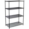 Black 4-Tier Steel Wire Shelving Unit (60 in. W x 86 in. H x 18 in. D) by Storage Concepts -Storage Concepts Sales Store powder coated black storage concepts freestanding shelving units wbs4 1860 86 64 1000