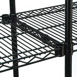 Black 4-Tier Steel Wire Shelving Unit (72 in. W x 72 in. H x 18 in. D) by Storage Concepts -Storage Concepts Sales Store powder coated black storage concepts freestanding shelving units wbs4 1872 74 4f 1000