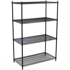 Black 4-Tier Steel Wire Shelving Unit (60 in. W x 86 in. H x 24 in. D) by Storage Concepts