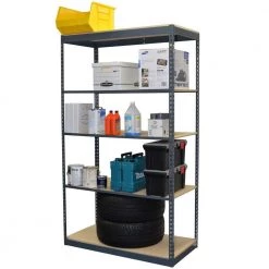 3-Pack Gray 5-Tier Boltless Steel Garage Storage Shelving Unit (48 in. W x 72 in. H x 18 in. D) by Storage Concepts -Storage Concepts Sales Store powder coated gray storage concepts freestanding shelving units p3 2a5 4818 72w 44 1000