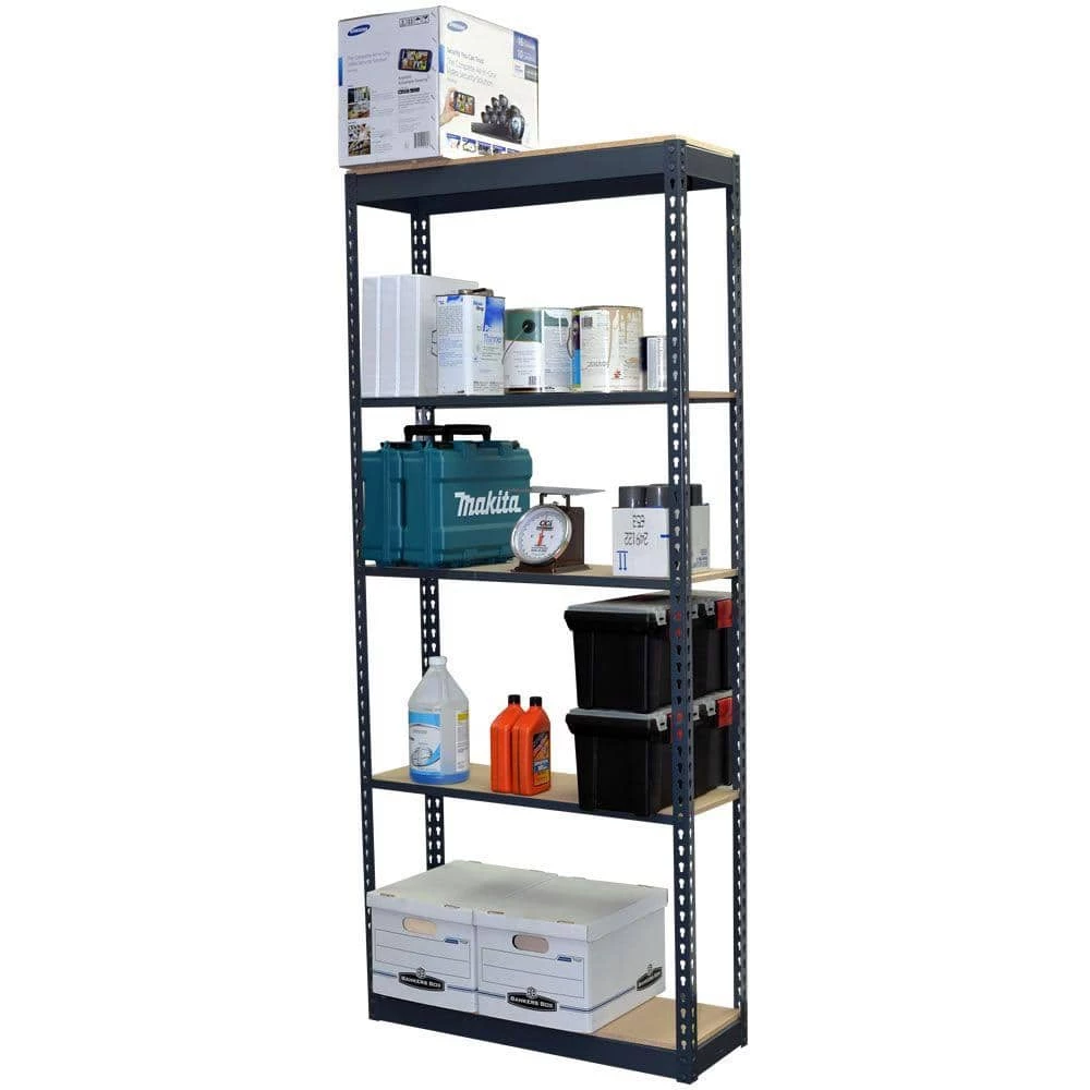 5-Tier Boltless Steel Garage Storage Shelving Unit (36 in. W x 84 in. H x 12 in. D) by Storage Concepts 4 5-Tier Boltless Steel Garage Storage Shelving Unit (36 in. W x 84 in. H x 12 in. D) by Storage Concepts - Image 2