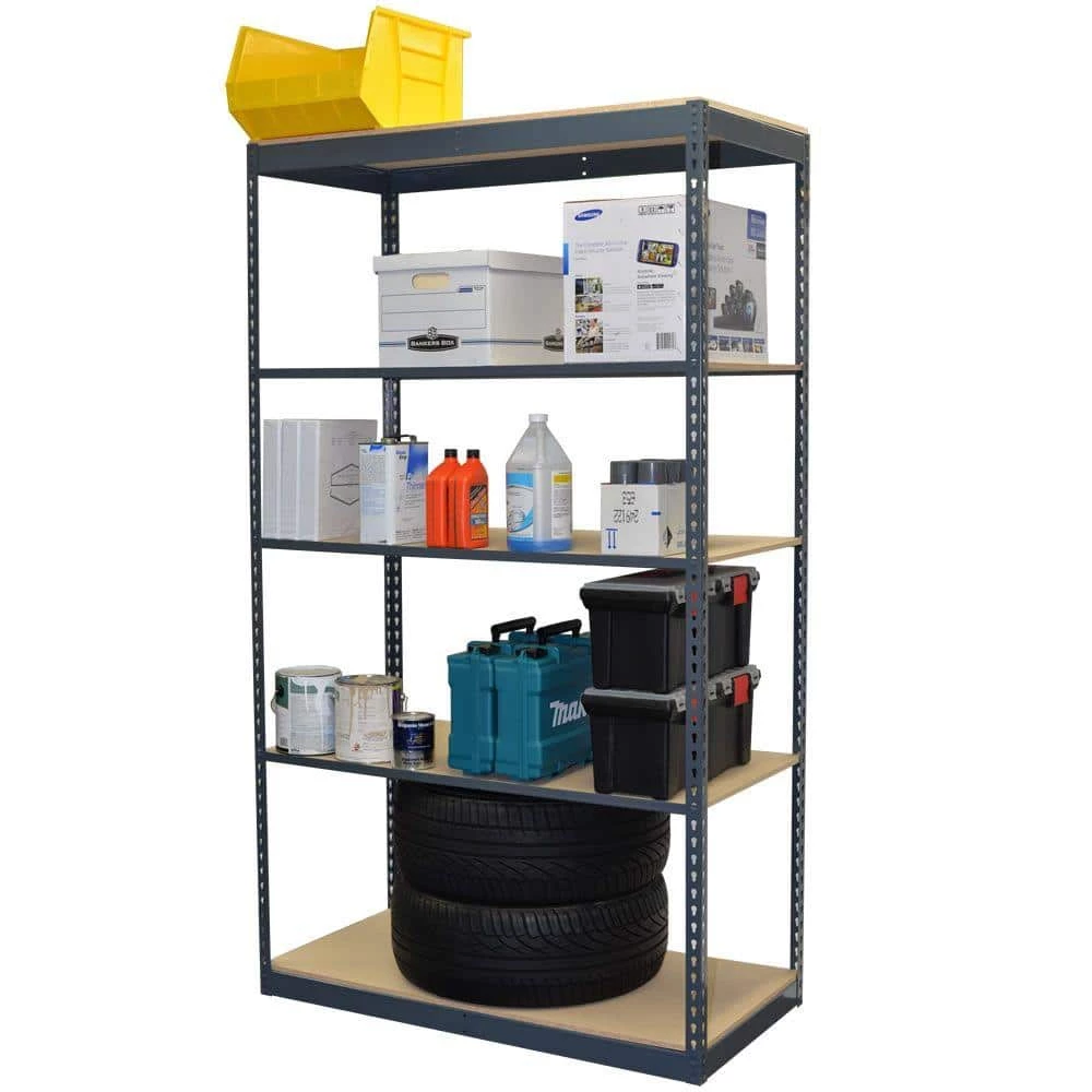5-Tier Boltless Steel Garage Storage Shelving Unit (48 in. W x 72 in. H x 12 in. D) by Storage Concepts 4 5-Tier Boltless Steel Garage Storage Shelving Unit (48 in. W x 72 in. H x 12 in. D) by Storage Concepts - Image 2