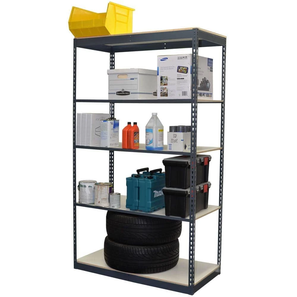 5-Tier Boltless Steel Garage Storage Shelving Unit (48 in. W x 72 in. H x 18 in. D) by Storage Concepts 4 5-Tier Boltless Steel Garage Storage Shelving Unit (48 in. W x 72 in. H x 18 in. D) by Storage Concepts - Image 2