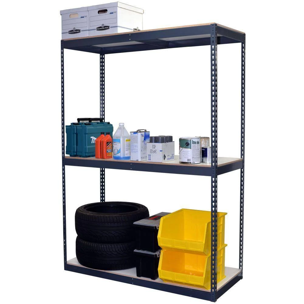 3-Tier Boltless Steel Garage Storage Shelving Unit (60 in. W x 84 in. H x 24 in. D) by Storage Concepts 4 3-Tier Boltless Steel Garage Storage Shelving Unit (60 in. W x 84 in. H x 24 in. D) by Storage Concepts - Image 2