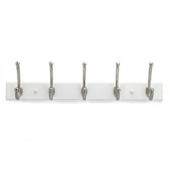 24 in. (610 mm) White and Brushed Nickel Contemporary Hook Rack by Richelieu Hardware -Storage Concepts Sales Store white and brushed nickel richelieu hardware hooks rh1362115195 4f 1000