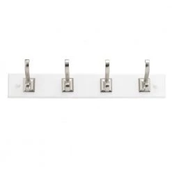18 in. (457 mm) White and Brushed Nickel Transitional Hook Rack by Richelieu Hardware 9 18 in. (457 mm) White and Brushed Nickel Transitional Hook Rack by Richelieu Hardware -Storage Concepts Sales Store white and brushed nickel richelieu hardware hooks t050210195 4f 1000