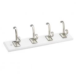 18 in. (457 mm) White and Brushed Nickel Transitional Hook Rack by Richelieu Hardware