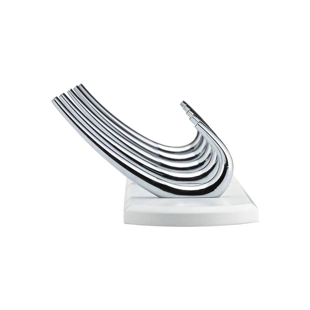 3-1/2 in. (88.9 mm) White and Chrome Contemporary Hook Rack by Richelieu Hardware 6 3-1/2 in. (88.9 mm) White and Chrome Contemporary Hook Rack by Richelieu Hardware - Image 4