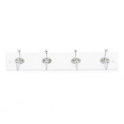 17-7/8 in. (455 mm) White and Chrome Utility Hook Rack by Richelieu Hardware -Storage Concepts Sales Store white and chrome richelieu hardware hooks t34456140 4f 1000