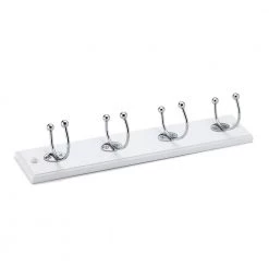 17-7/8 in. (455 mm) White and Chrome Utility Hook Rack by Richelieu Hardware